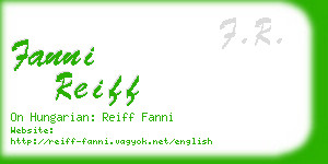 fanni reiff business card